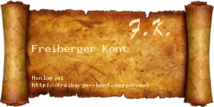 Freiberger Kont névjegykártya